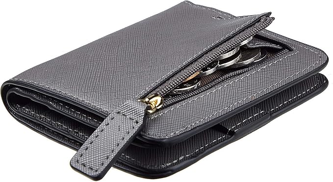 Toughergun Women’s Small Slim Leather Wallet with RFID Protection, Compact Bifold Mini Purse with Clear ID Window by Toughergun