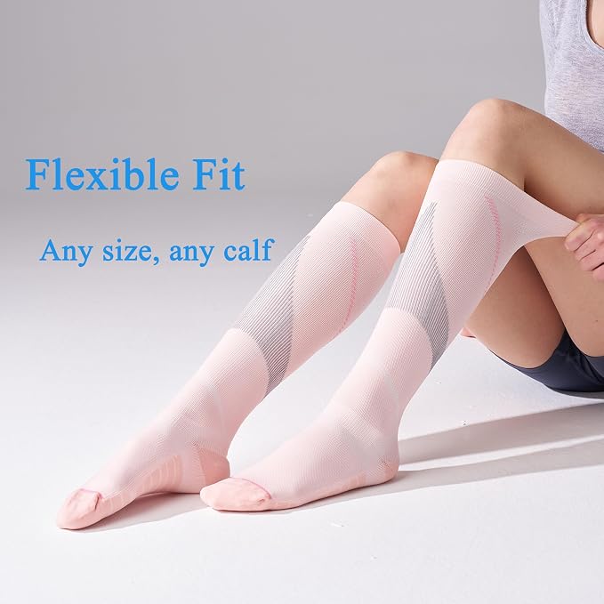 4 Pairs Compression Socks For Women and Men 20-30mmHg Graduated Compression Circulation Support Socks For Travel - Image 5