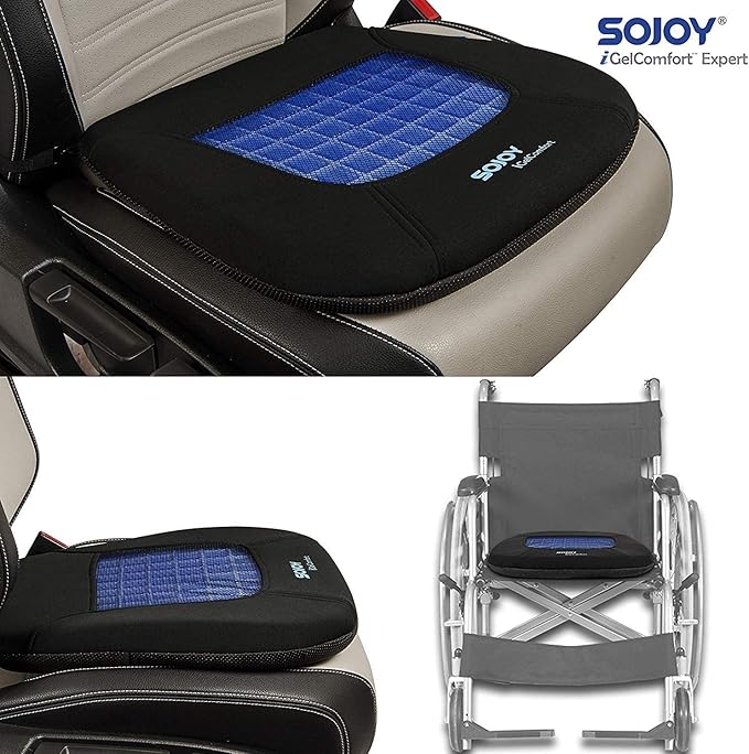 iGelComfort Gel Car Seat Cushion for Long Time Sitting Portable Bleacher Stadium Seat Cushion with Strap Memory Foam Cushion for Office,Car,Stadium - Image 4