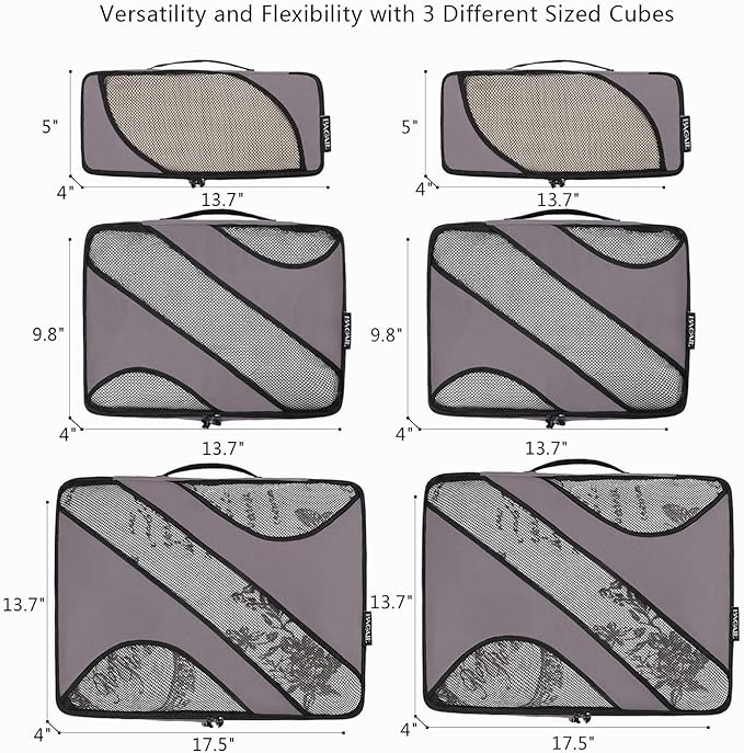 BAGAIL 6 Set Packing Cubes,Travel Luggage Packing Organizers - Image 2