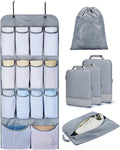 BAGSMART Hanging Compression Packing Cubes 6 Set Cruise Travel Essentials | 3-Fold Space Saving Hanging Shelves, Closet Organizers & Storage, Compressible Suitcase Organizer Bags, Machine Washable Cube by BAGSMART