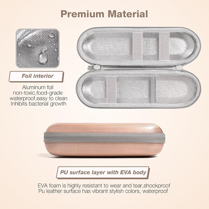 Nincha Hard Shell Durable EVA Electric Toothbrush Case - Waterproof PU Surface Layer with Shockproof EVA Material and Moisture Resistant Tin Foil Inner Lining- Bigger Size Fits All Powered Toothbrush - Image 4