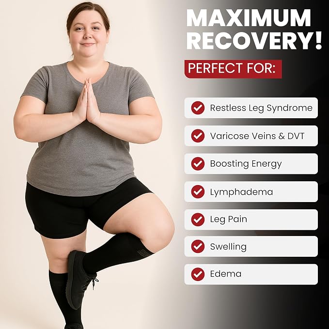 BAMS Plus Size Compression Socks Wide Calf XL XXL XXXL – Graduated Knee-High Support, Viscose from Bamboo Easy-On/Easy-Off - Image 4