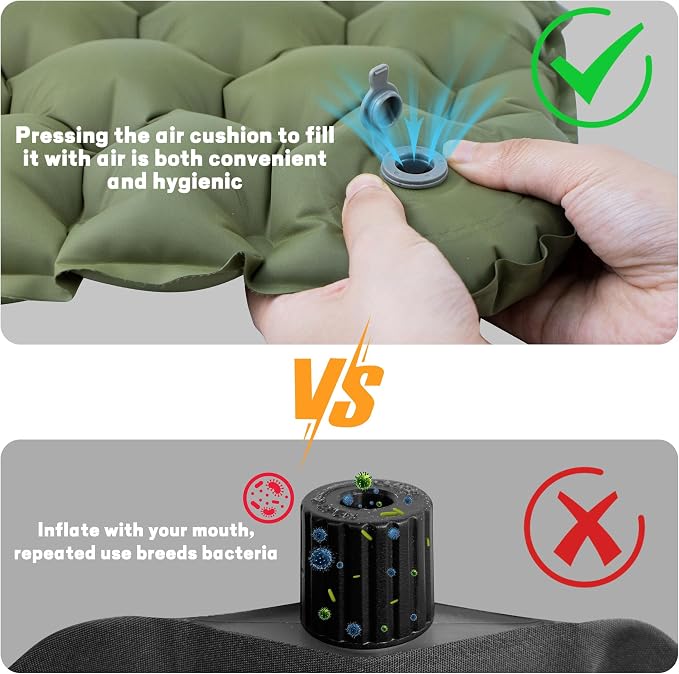 Inflatable Seat Cushion Lightweight Airplane Seat Cushion | Stadium Seat Travel Cushion for Climbing Hiking Office Airplane - Image 5