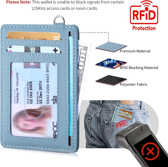 Mayski Slim Wallet, Credit Card Holder for Women, Minimalist Front Pocket RFID Blocking Card Cases, Small Wallet Women Men(MF Blue) - Image 5