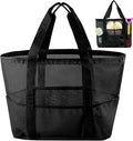 Large Mesh Beach Tote Bag, 9-Pocket Foldable Summer Vacation Beach Bag for Travel, Pool, Gym, Cruise by ASBEFORE