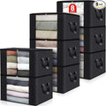 8 Pack Storage Bags for Clothes Blanket Storage Bins with Lids | Foldable Closet Organizers with Zippers,Window and Handles,Fabric Storage Bins for Sweater,Comforter,Bedding,Dorm essentials by Fabtotes