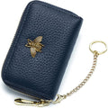 imeetu RFID Credit Card Holder, Small Card Wallet Women, Leather Card Case | Genuine Leather Women's Card & id Cases, Change Coin Purse with Zipper Keychain id Window, 20 Colors & 3 Styles, Daily, Gifts by imeetu