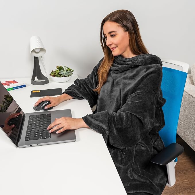 PAVILIA Blanket with Sleeves for Adult Women Men, Soft Warm Wearable Blanket Fleece Wrap Throw, Robe Blanket Gift - Image 5