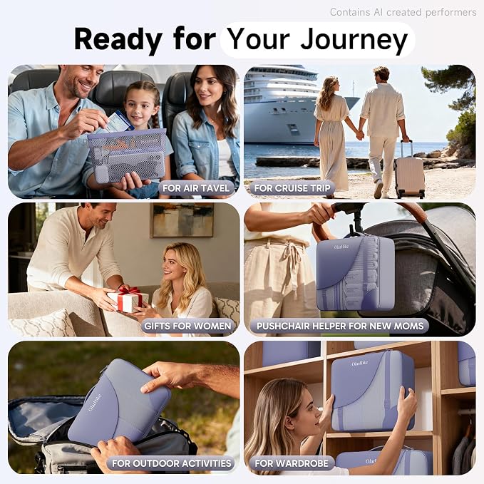 OlarHike 9 Set Packing Cubes for Travel,Gifts for Women Mom,Anti-Tearing Suitcase Organizer,with Over 1000 pcs Mesh Holes,Vacation Essentials & Accessories for Cruise Ship - Image 10
