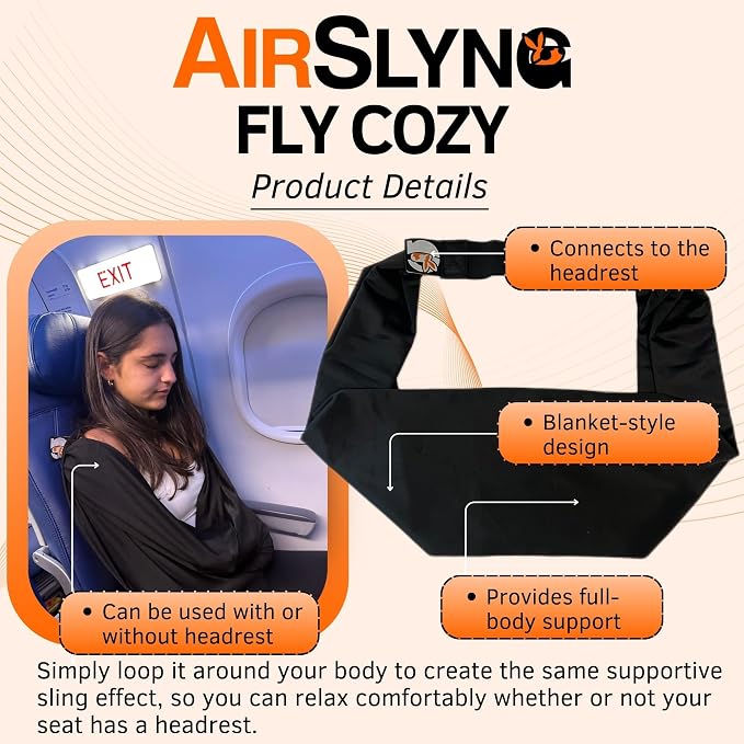 The Slyng-Premium Travel Blanket System – Airplane Sleep Support, Blanket Body Sling for Deep Sleep | Ultra-Soft, Breathable, Compact Carry-On Travel Essential for Long Flights and Car Road Trips - Image 8
