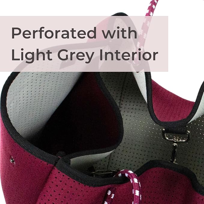 POPUPS Large Neoprene Tote Bag for Women - Everyday Designer Handbag for Travel Work and Beach with Pockets and Zipper Pouch - Image 5