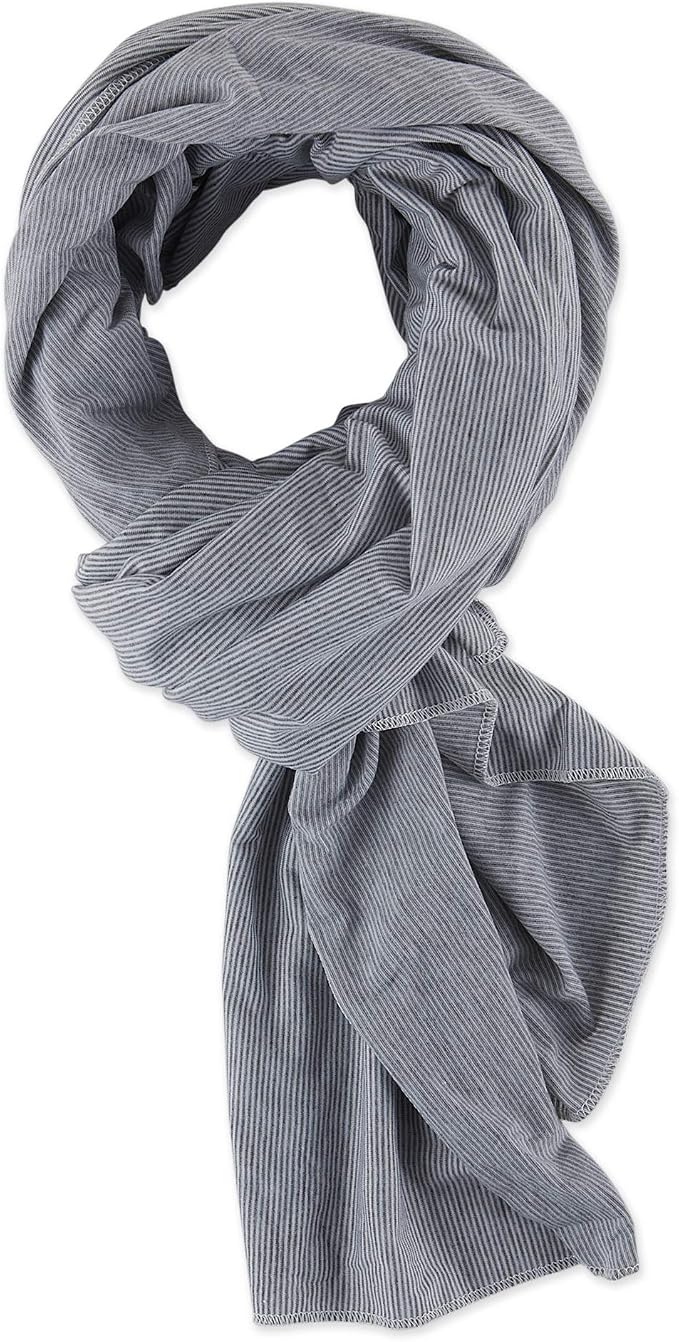 Bucky Jersey Stripe Comfort Travel Accessories, Blanket Scarf, Gray Stripe, One Size by Bucky