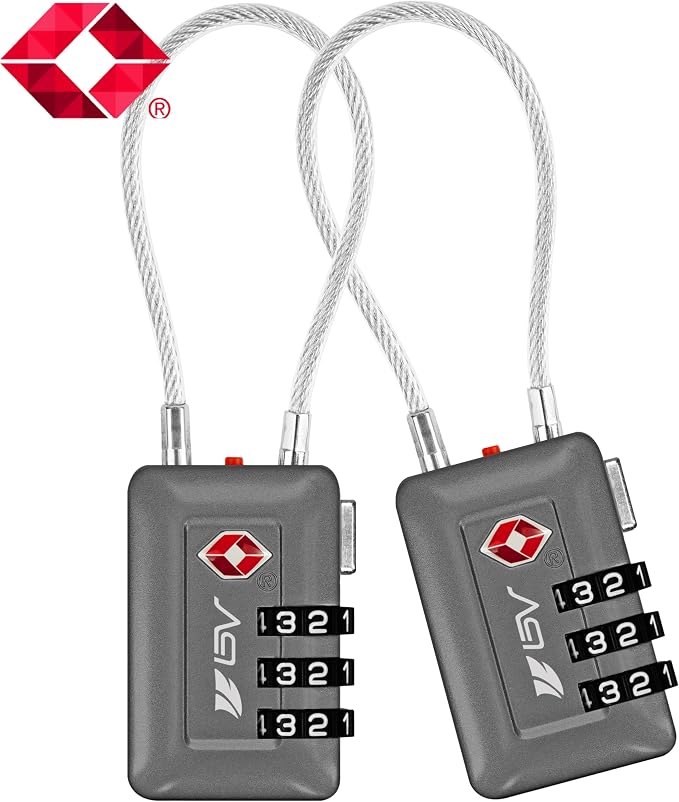 TSA Accepted Luggage Travel Lock, Set-Your-Own Combination Lock for School Gym Locker, Luggage Suitcase Baggage Locks, Filing Cabinets, Toolbox, Case (Slate Gray, 2 Pack) - Image 2