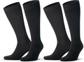 GoWith Unisex Black Merino Wool Graduated Compression Socks, 15-20 mmHg Thermal Travel Knee High Socks for Men & Women by GoWith