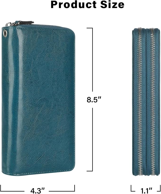 Small Compact Women Wallet RFID Blocking Genuine Leather Bifold Purse with ID Windows - Image 6