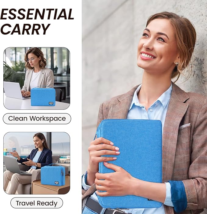 Electronic Organizer Travel Case, Double Layer Cable Organizer Bag | Double-layer design with adjustable dividers, mesh pockets and elastic loops for chargers, cables, power banks and gadgets - Image 7