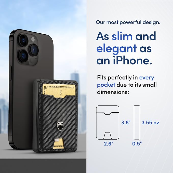 TRAVANDO Swype Slim Wallet for Men Metal RFID Blocking Mens Wallet Card Case (Carbon) - Image 6