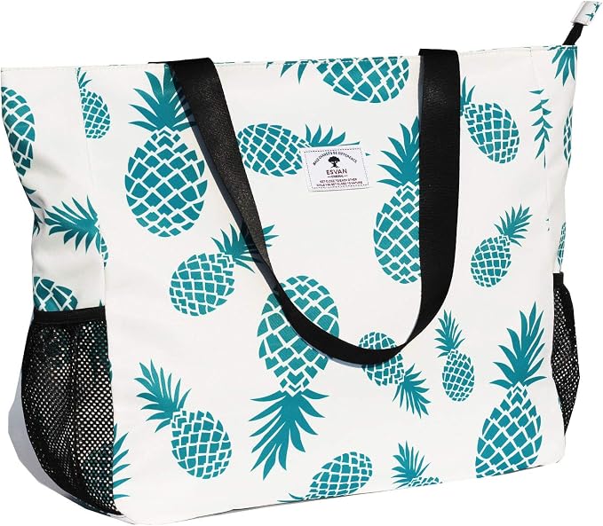 ESVAN LARGE BEACH BAG Water Resistant Lightweight 20 inch Women Oversize Tote Bag for Gym Beach Travel Pool Yoga Nurse by ESVAN