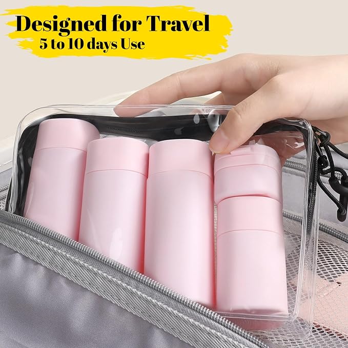 5pcs Travel Cream Dispenser Bottles Set Travel Bottles Toiletry Containers Set, TSA Approved, Travel Essentials - Image 8