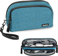 Portable Electronics Organizer Travel Case, Double Layers Tech Organizer, All-in-One Charger Storage Bag for Charging Cable, USB Cord, Charger, Power Bank, Flash Drive, Blue by Zealearn