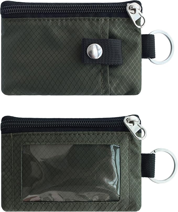 CHENSPRX Minimalist RFID Blocking Small Wallet with ID Window,WaterResistant Zip Id Case Wallet with Lanyard Keychain for Cards,Cash,Travel,Women,Men - Image 3