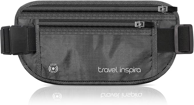 Travel Inspira RFID Hidden Money Belt | Anti-Theft, Passport Holder Bag by TravelInspira