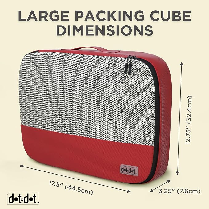 Dot&Dot Large Packing Cubes for Travel 10pc Set - Suitcase Luggage Organizer Bags - Essential Gear for Family - Lightweight Fabric Containers (Non-Compression) - Image 3