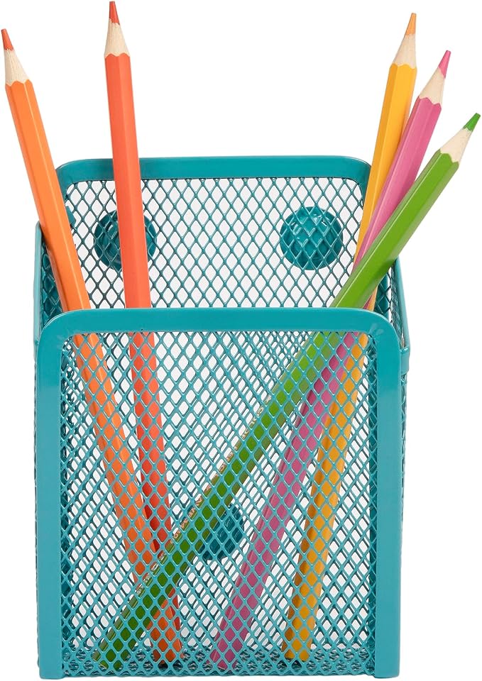 Magnetic Pencil Holder,Mesh Stainless Steel Pen Basket, Metal Writing Utensil Storage Organizer for Whiteboard,Blackboard,Kitchen, Locker, Home, or Office | Metal Writing Utensil Storage Organizer for Whiteboard,Blackboard,Kitchen, Locker, Home, or Office - Image 3