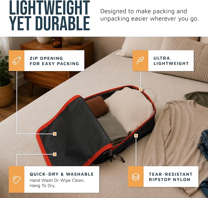 TRIPPED Travel Gear Large Compression Packing Cubes 7-Piece Set for Travel - Image 3