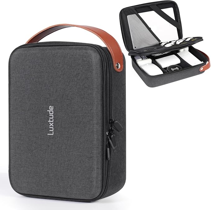 Large Electronics Organizer Travel Case for Chargers and Cords | Hard Case for Electronics, Travel Essentials for Chargers/Mouse/USB Drives/SD Cards, Tech Gifts (Case Only) by Luxtude
