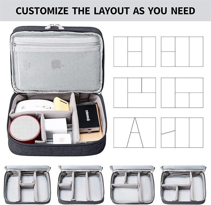 Lanola Travel Cable Organizer Bag, Electronic Accessories Case Portable Double Layer Cable Storage Bag for Cord, Charger, Flash Drive, Phone, SD Card,Personal Items - (Black) - Image 4