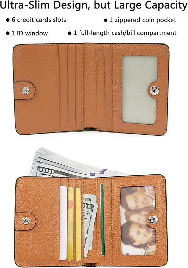Small Leather Wallet for Women, Ladies Credit Card Holder RFID Blocking Women's Mini Bifold Pocket Purse - Image 2