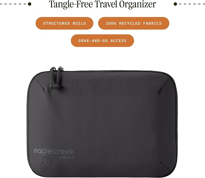 Eagle Creek Pack-It E-Tools Organizer Pro, Black | Compact Tech Accessory Pouch with Charging Cord Organizer, Small Tech Accessories Pouch, Travel Essentials - Image 2