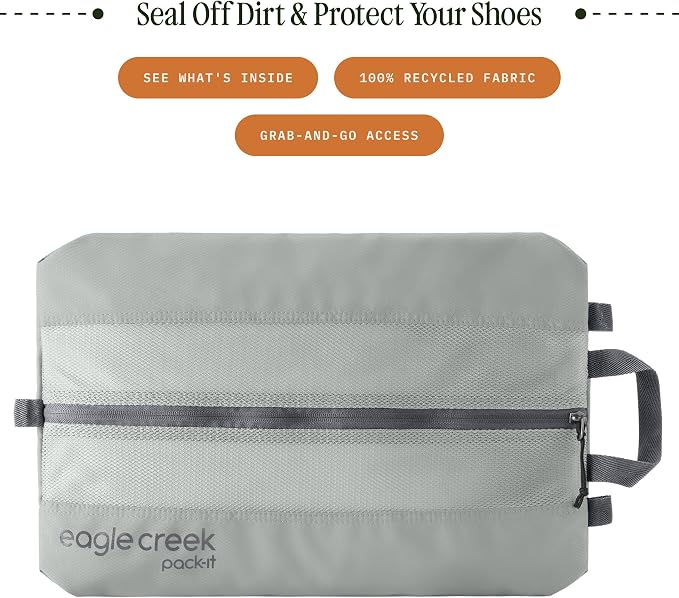 Eagle Creek Pack-It Reveal Shoe Sack - Breathable Shoe Storage Sack for Optimizing Luggage Space - Quick-Drying Material - Lightweight - Translucent Fabric - Washable - Ventilate - Image 2