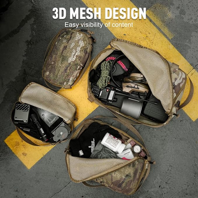 4 Set Tactical Packing Cubes ，Compressible Mesh Duffle Storage Bag,Portable Edc Molle Pouch Organizer. - Image 5