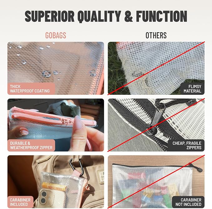 Air Production Multi‑Size Clear Zipper Pouch (4‑Pack) – Cable Organizer & Travel Gear Bag for Electronics, Camera Accessories, Tool Pouch & Small Tech Storage (Pink) - Image 5