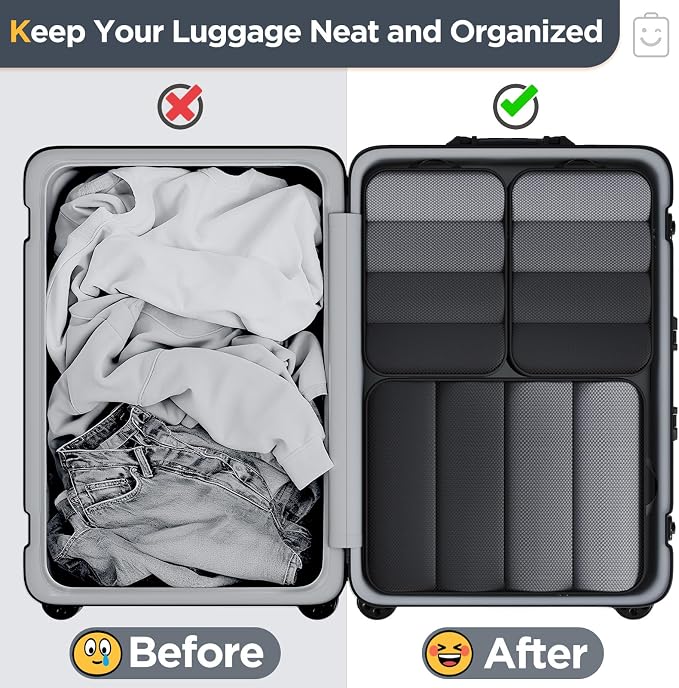 Veken 6/9/11 Set Compression Packing Cubes Garment Bags for Travel Essentials,Compressible Expandable Luggage Organizer Bags for Clothing,Space Saver Bags with Over 1000 pcs of Mesh Holes(Black) - Image 6