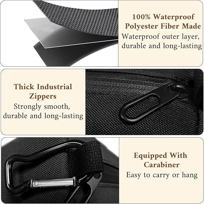 Small Toiletry Bag for Men, Travel Bag Waterproof and Foldable for Storage Mini Toiletry Bag Equipped With Carabiner for Easy Portability (black) - Image 5