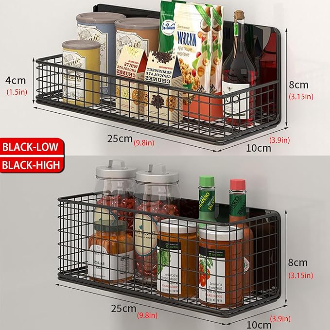 Magnetic Shelf Fridge Basket Bin for Whiteboard Washer Dryer Locker Cabinet | No Drilling Or Tools Needed, Reusable Magnet Organizer Classroom Office Home Kitchen Laundry Storage Rack Container Holder - Image 3