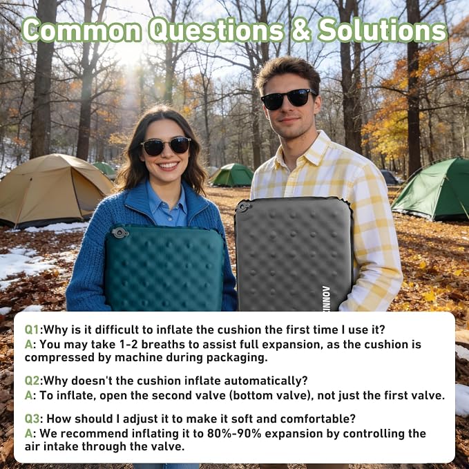 Inflatable Seat Cushion, Self Inflating Compact Stadium Seat Cushion | Airplane Bleacher Seat Cushion Comfortable & Portable Blow-Up High Density Foam Pad for Travel Outdoors Camping (Grey) - Image 5