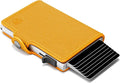 Pop Up Wallet for Women | Slim RFID Blocking Card Holder for Small Purse & Crossbody Bag | Compact Metal Wallet 4-6 Card Capacity | Saffiano Orange by ConcealPlus
