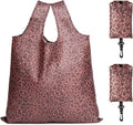 2 Pack Reusable Shopping Bag, Foldable Grocery Bags, Leopard Print | Large Capacity, Washable, Grocery Tote, Utility Travel Shoulder Bag by MOLOVACase