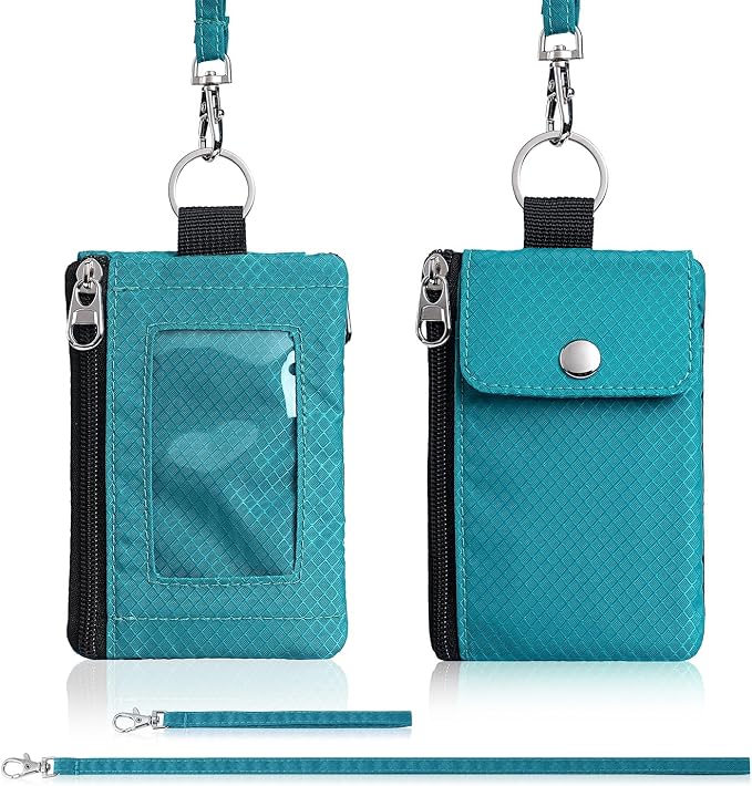 Artpaxy Minimalist Wallet For Mens Womens, Keychain RFID Blocking Zipper Small Wallet with ID Window 2 Lanyards,Water Resistant Travel Cash Card Coin Case Boys Girls - Image 7