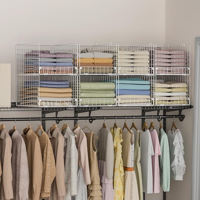 Yociyoga Stackable Closet Organizers and Storage - 4-Tier Stackable Storage Bins, Foldable Closet Shelf Organizer Basket, Clothes Organizers Shelves for Organizer System(Patent 30022416) - Image 5