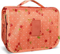 Portable Hanging Toiletry Bag for Travel,Small Multifunctional Makeup Cosmetic Bag for Women,Waterproof Travel Toiletries Organizer,Shower Bathroom Pouch with Hook for Gym,Camping - Pink Cherry by Unknown