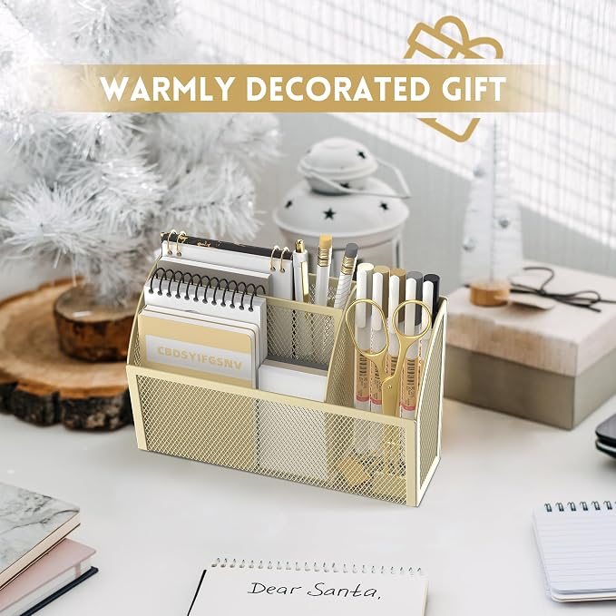 3-Grid Magnetic Pencil Holder, Strong Magnet Locker Organizer, Yellow | Mesh Magnetic Shelf, Marker Holder Perfect for Whiteboard, Refrigerator and Locker Accessories - Image 5