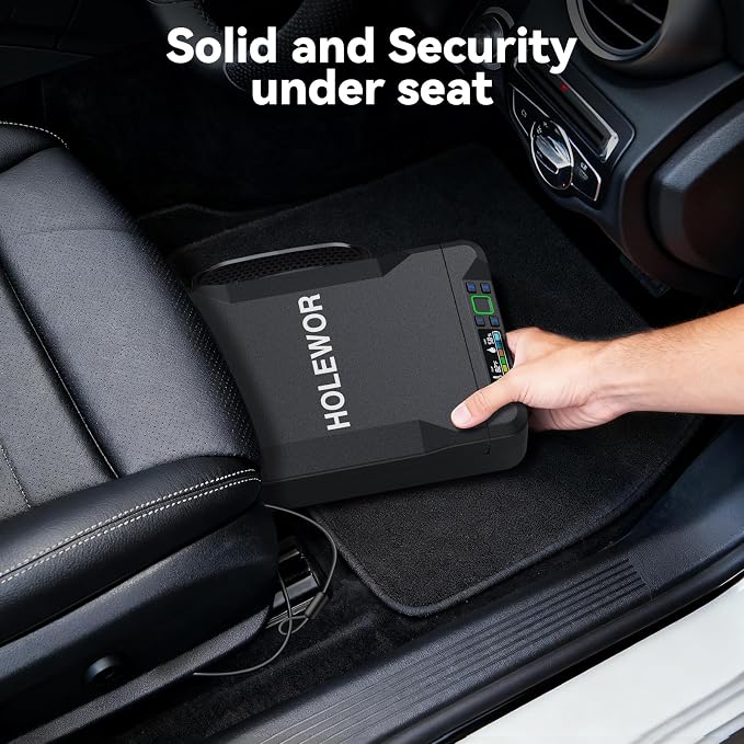 Car Gun Safe Small Pistol Safe Handheld Biometric Gun Cases for Handguns, Portable Fingerprint Pistol Lock Security Box for Travel Nightstand Bedside - Image 5