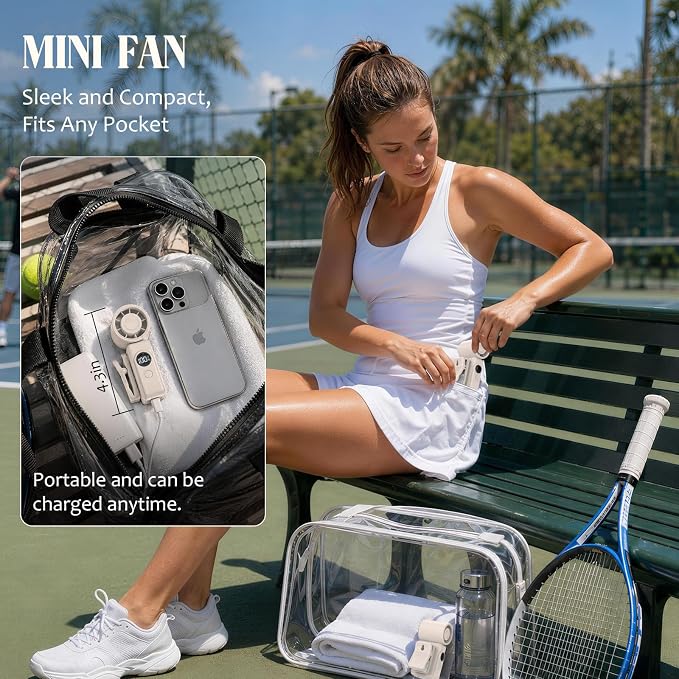 Handheld Fan Portable Handheld/Clip-on Dual Mode Travel essentials | 0.26lb Mini Fan6-hour long battery life 4-Speed LED Power Display for Outdoor/Commute/Office/Travel/Stroller,Gifts for Women - Image 5