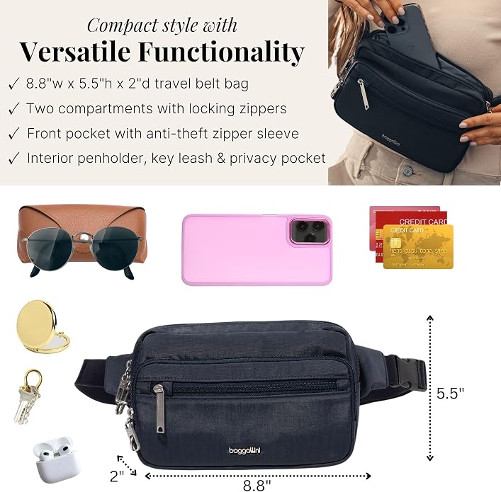 Baggallini Securtex Anti-Theft Belt Bag - Image 4